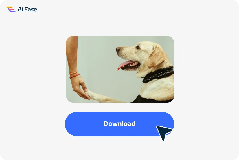 downlaod enlarged dog image in AI Ease