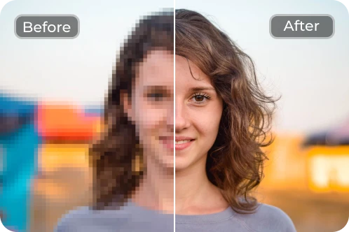 enhaning female portrait quality with AI Ease free AI photo enhancer