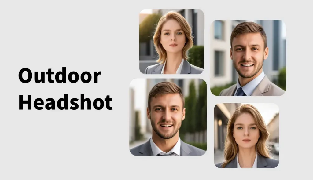 four outdoor headshot examples