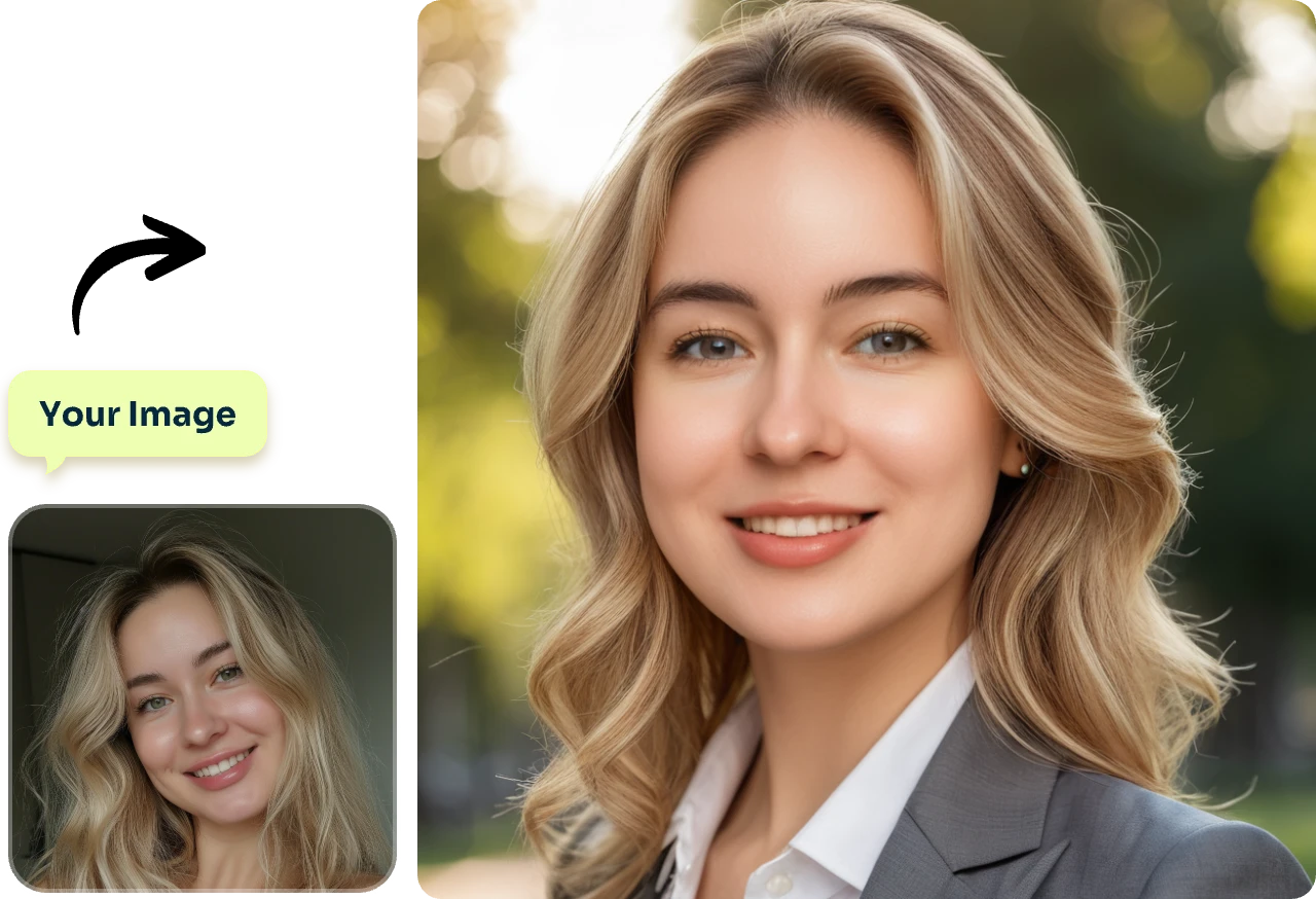 generate ai professional female headshot in AI Ease