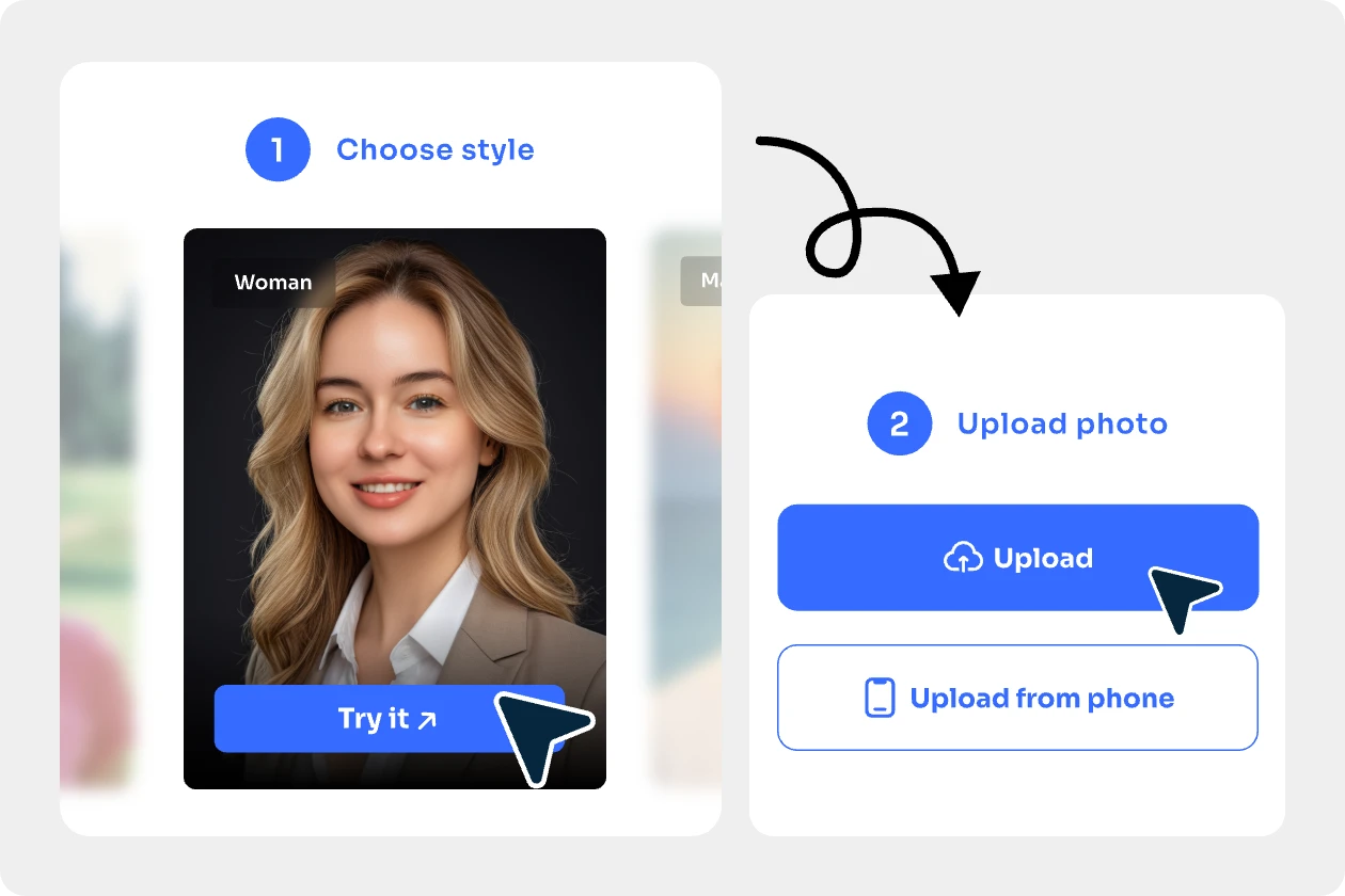 generate female linkedin headshot in AI Ease free ai headshot generator