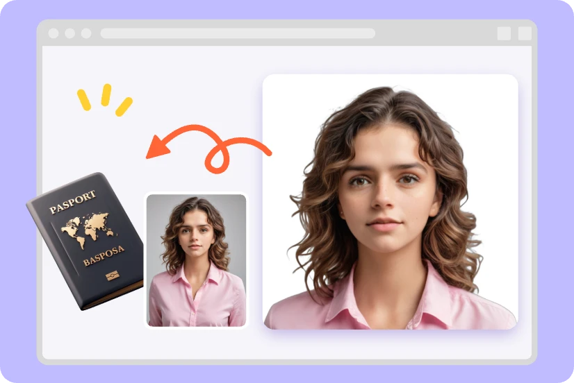 make a standard female passport photo from own image in AI Ease free passport photo maker