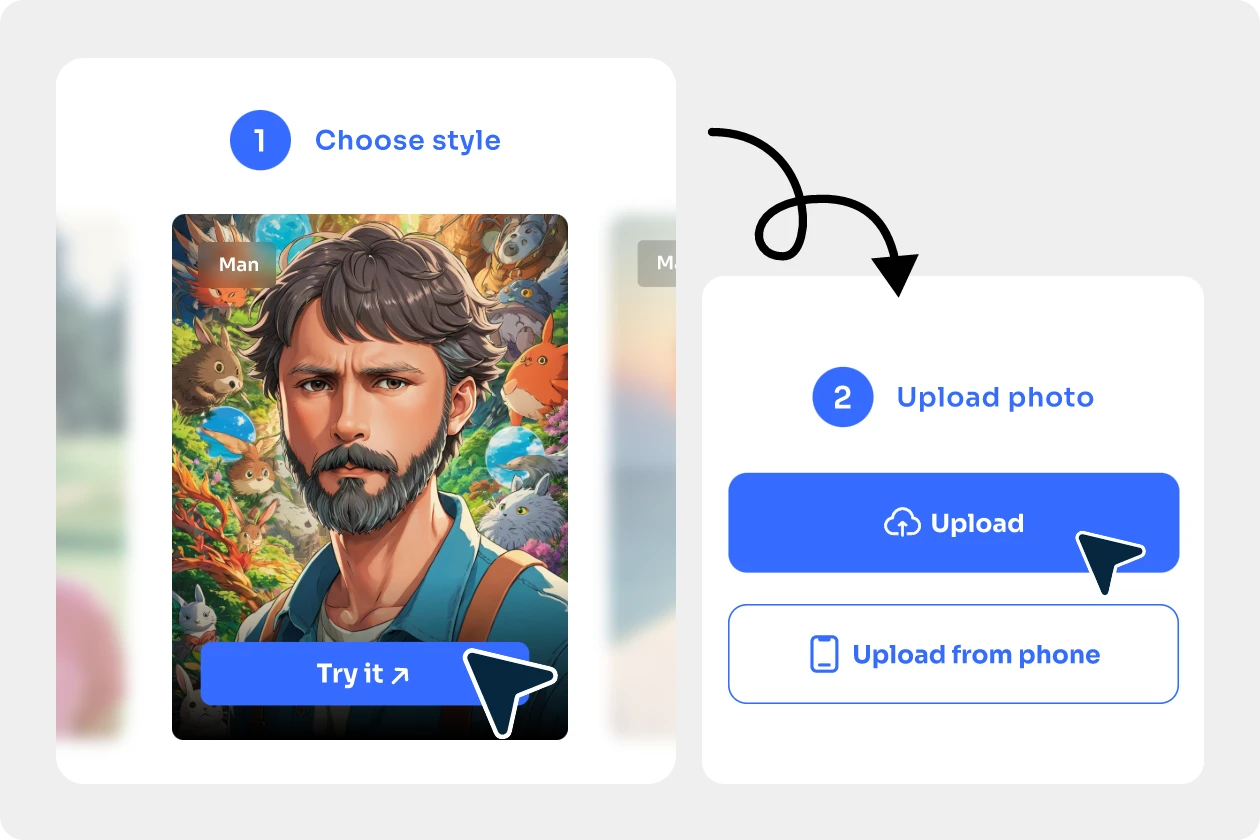 make an anime profile picture in AI Ease