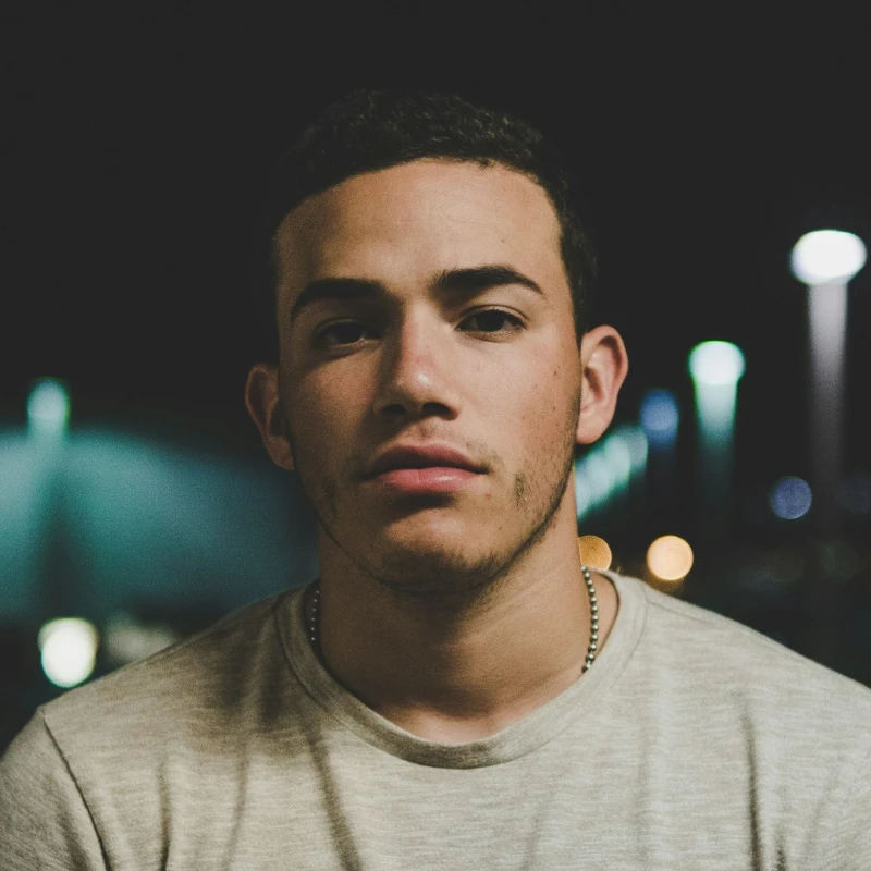 male portrait with bokeh effect background