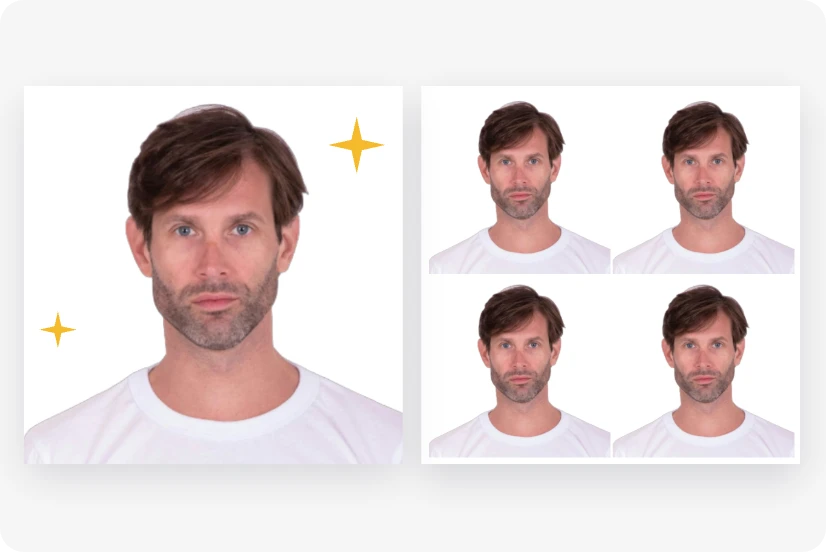 standard male passport photo made in AI Ease