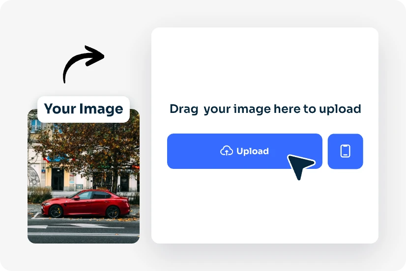 upload a red car image to ai ease