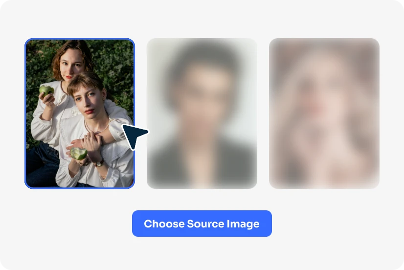 choose a group picture of two in AI Ease online AI multiple face swapper