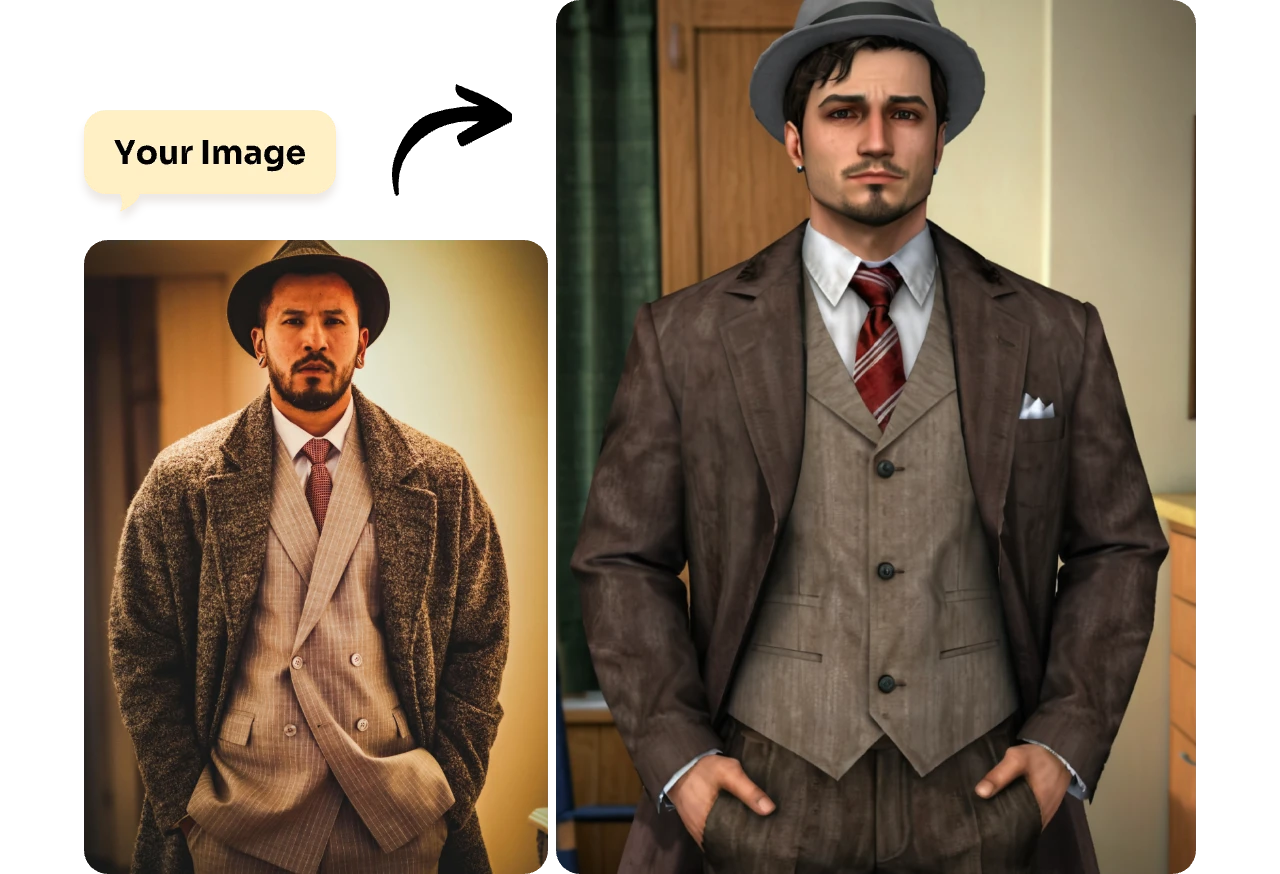 convert a male portrait to ps2 character with ai ease free ps2 filter