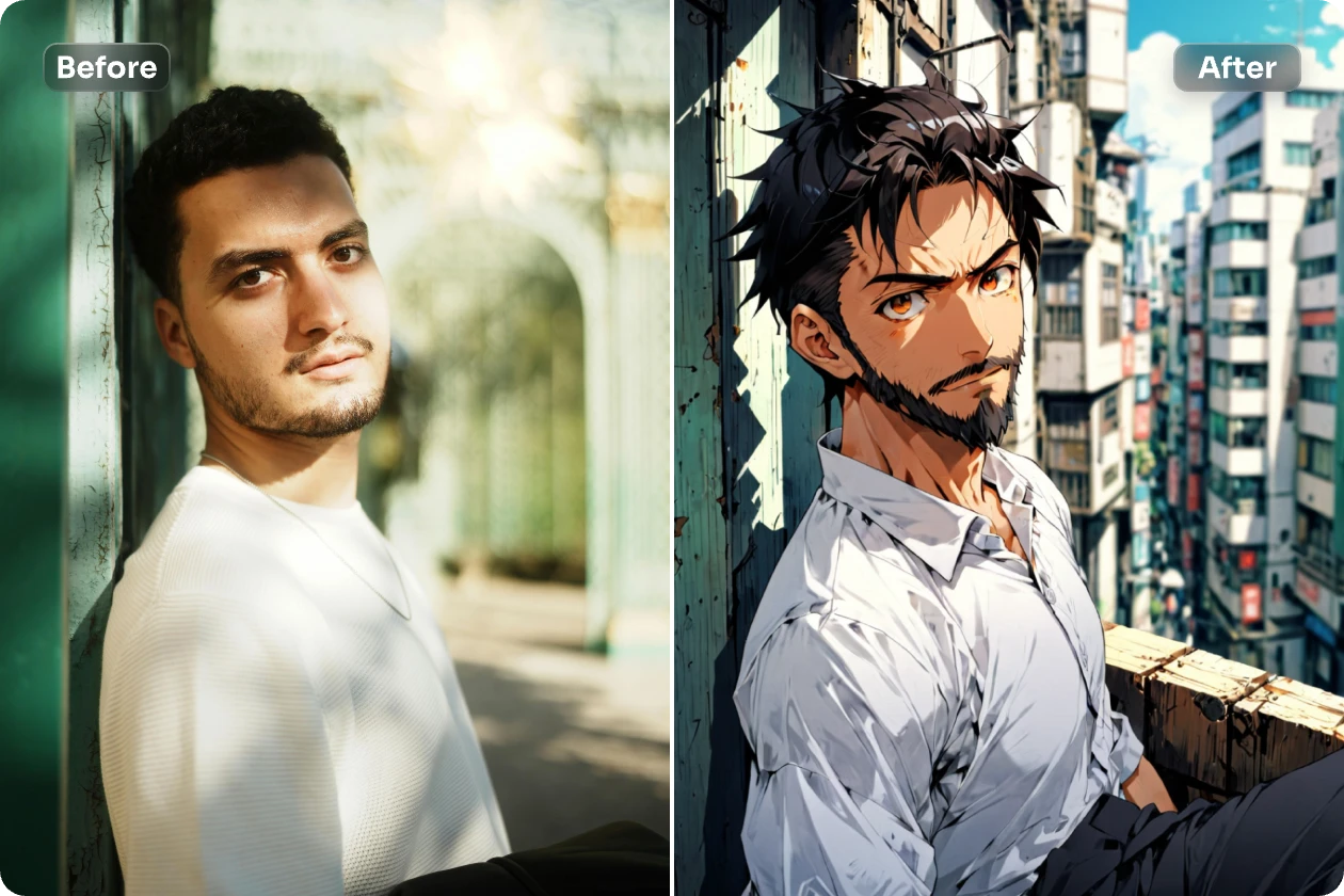 convert male portrait into manga art with ai ease