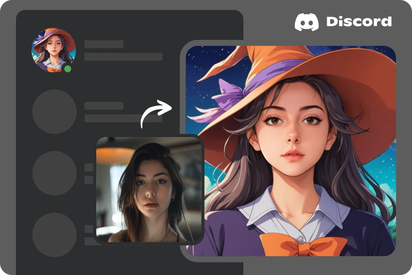 create a female anime profile picture for discord in AI Ease