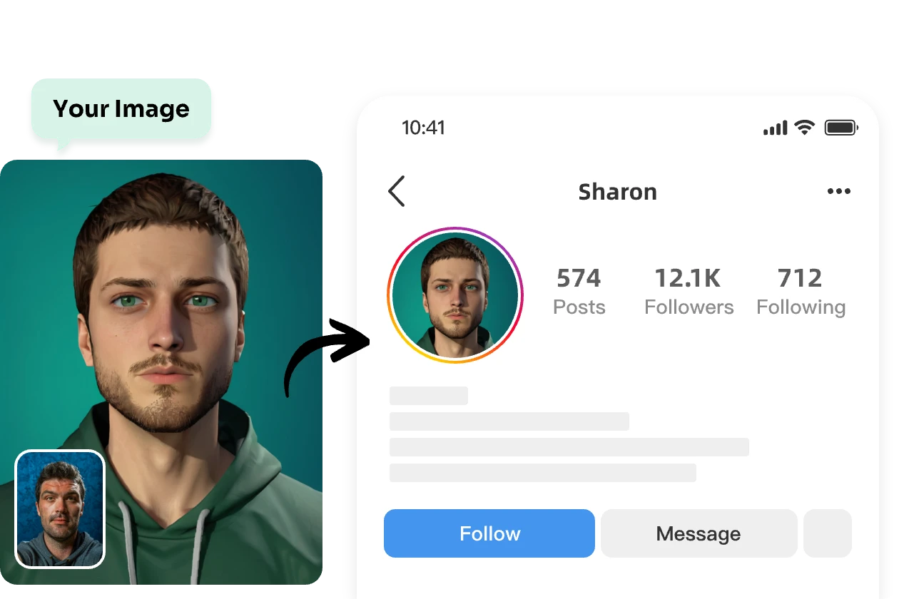 create ps2 avatar for social media profile