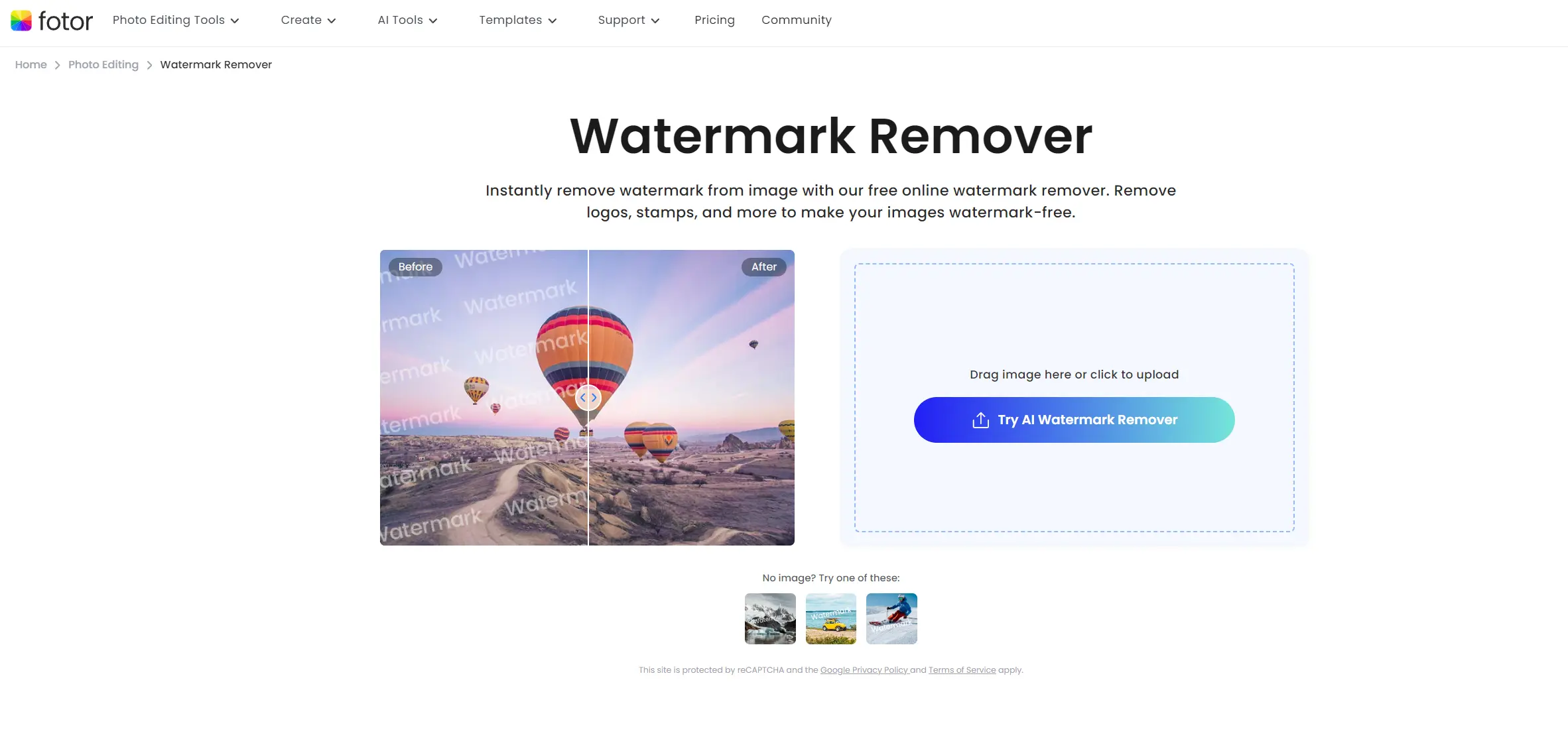 fotor image watermark remover