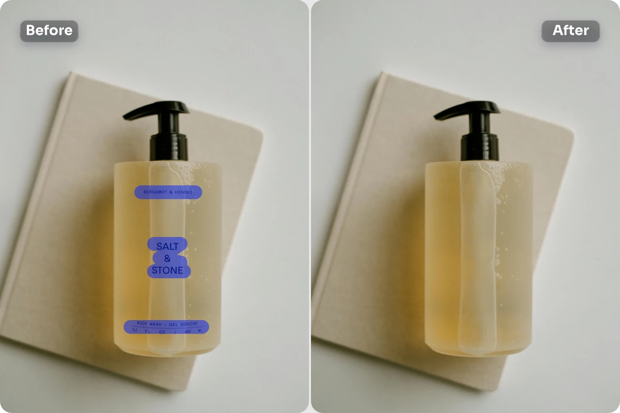 remove text from a product image