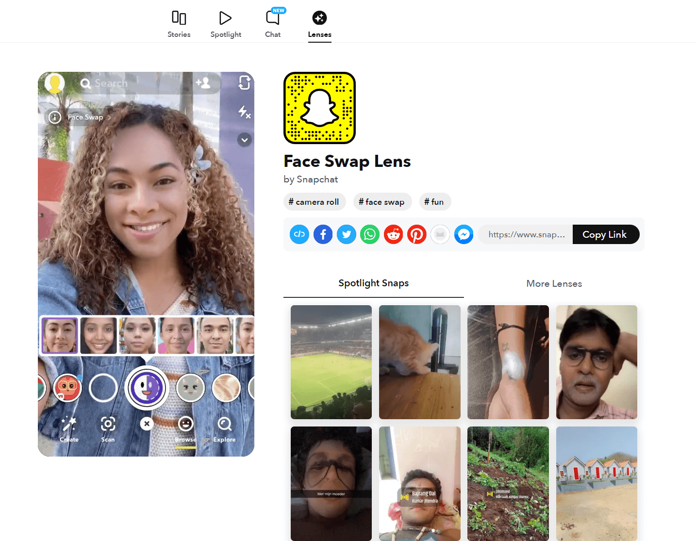 snapchat face swap lens effect