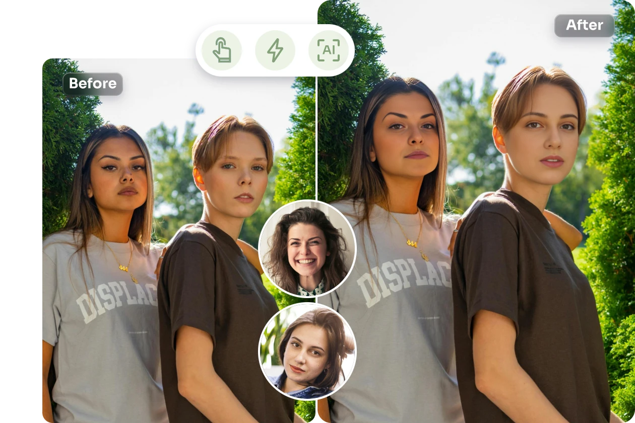 swap two faces in AI Ease online AI face swapper