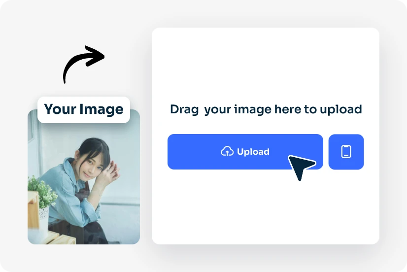 upload a female image into the AI Ease free ai filter tool