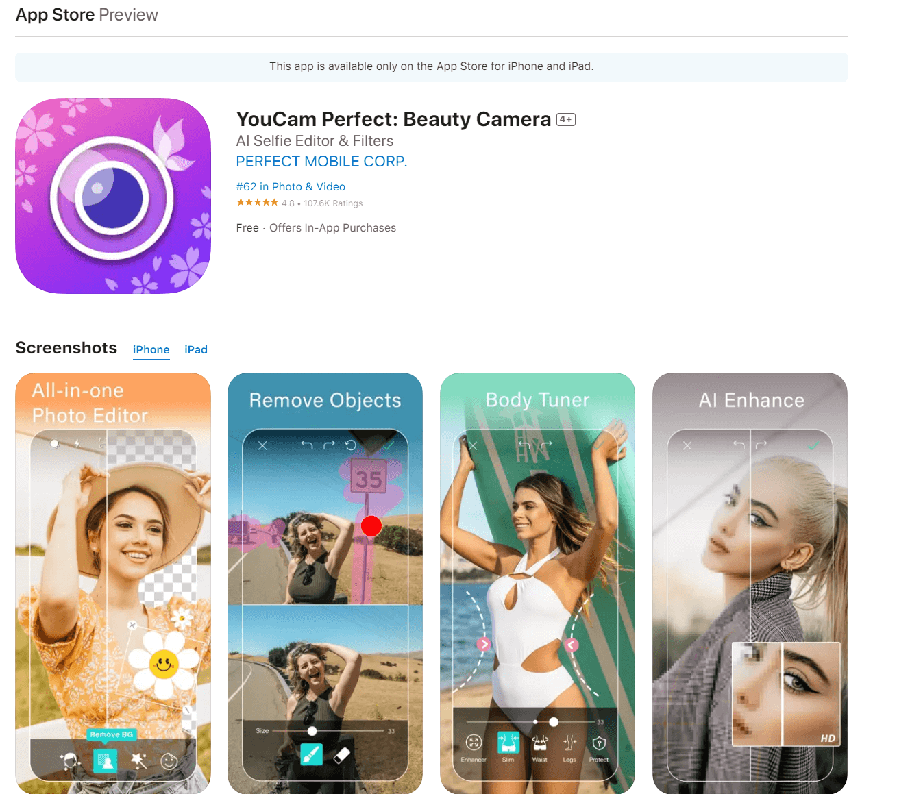 youcam perfect app