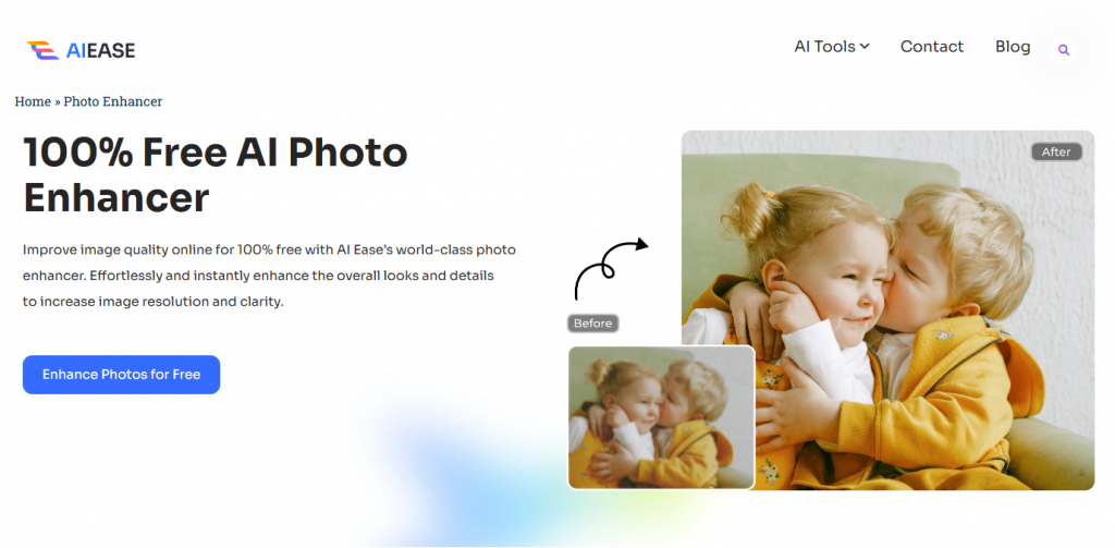 ai ease free photo enhancer