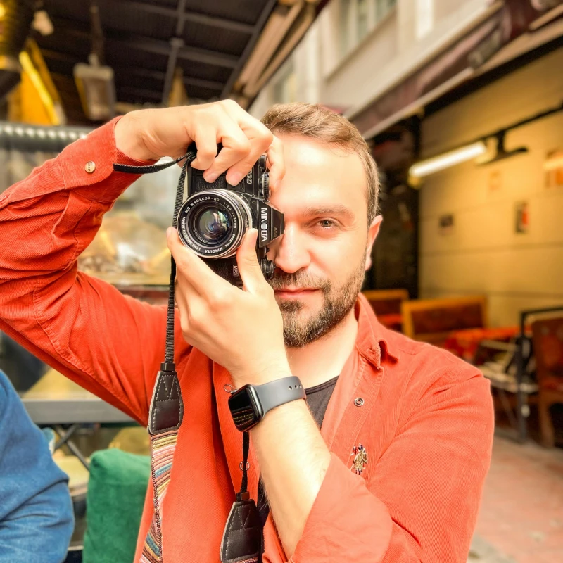 a man holding camera