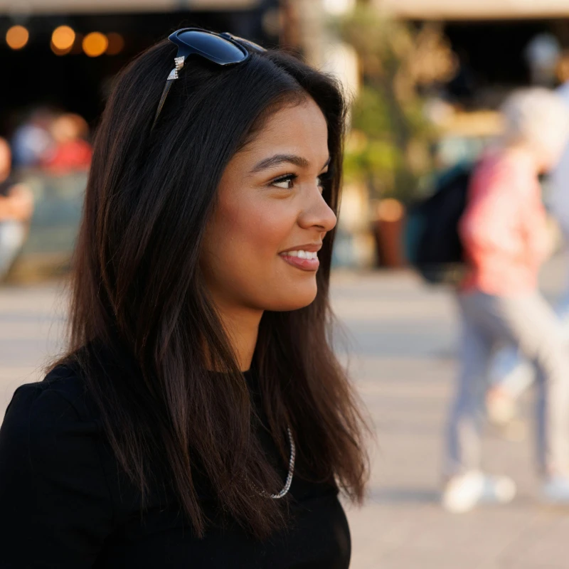 a woman side view portrait