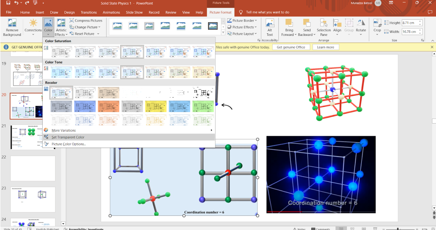 choose set transparent color option in powerpoint