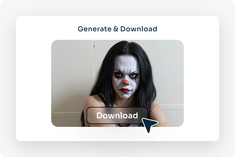 generate and download the clown face photo