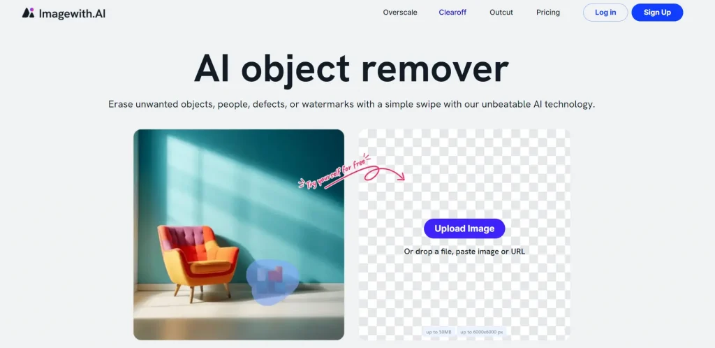 imagewith.ai clear off tool