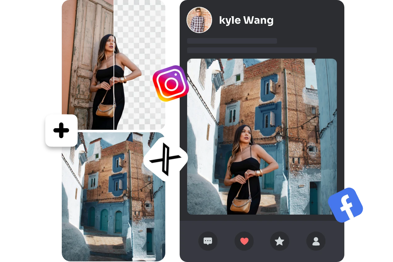 remove image background and share appealing image on social media