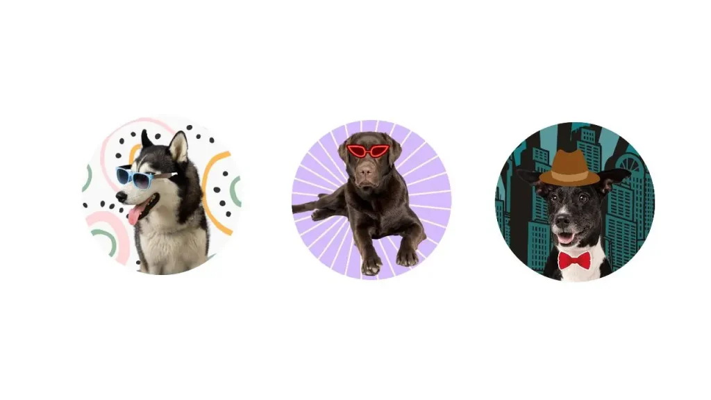 three cute dog stickers