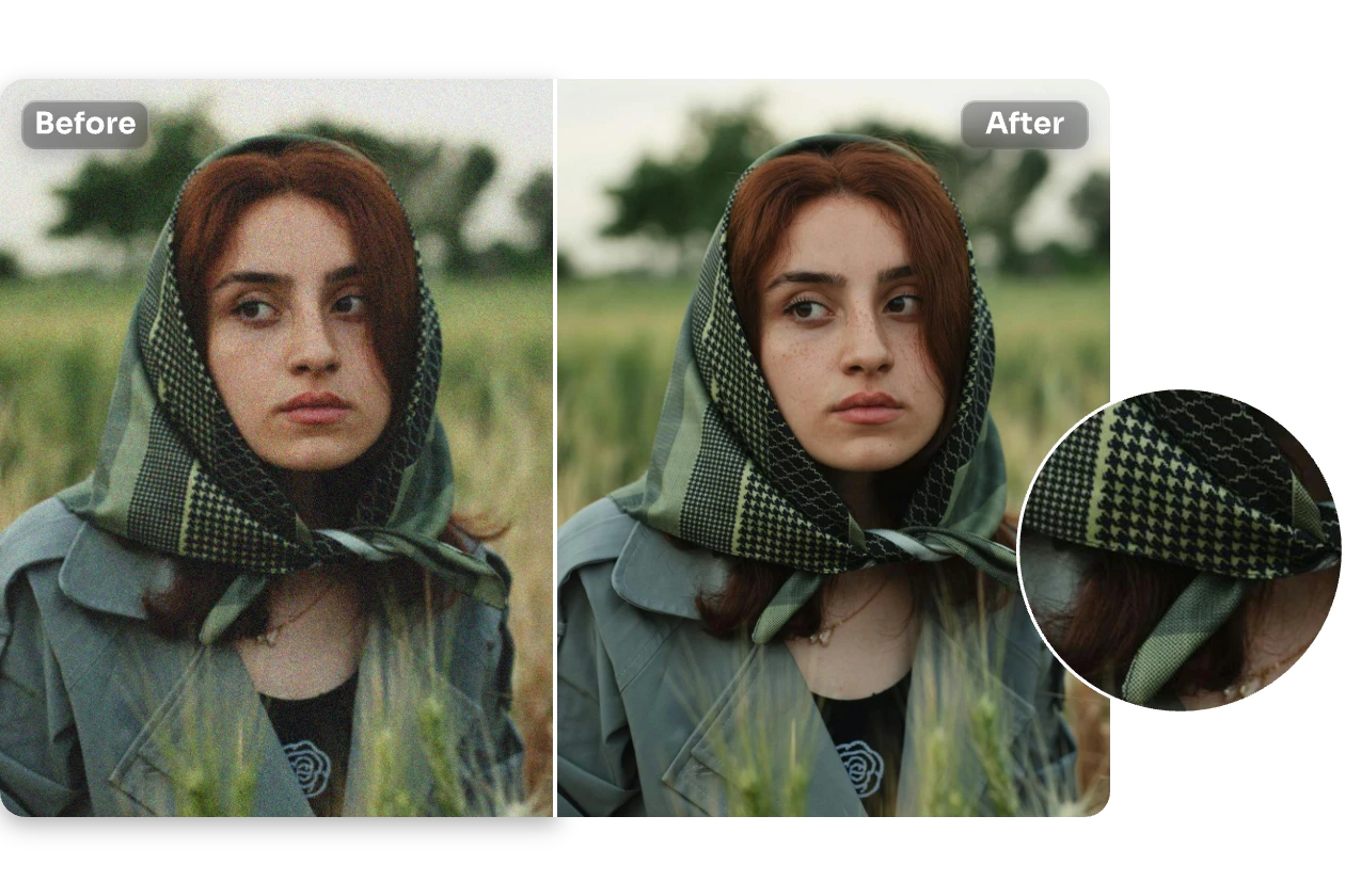 unblur a female portrait with ai ease free unblur image tool