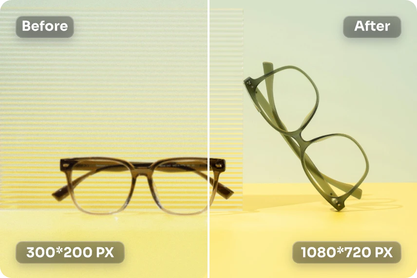 upscale a product photo of glasses