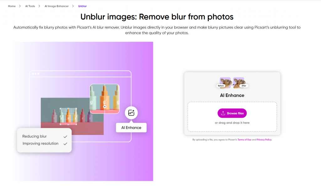 PicsArt Unblur Photo Tool
