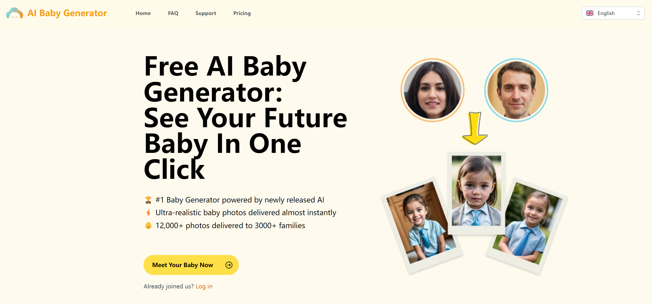 aibabygenerator.io interface