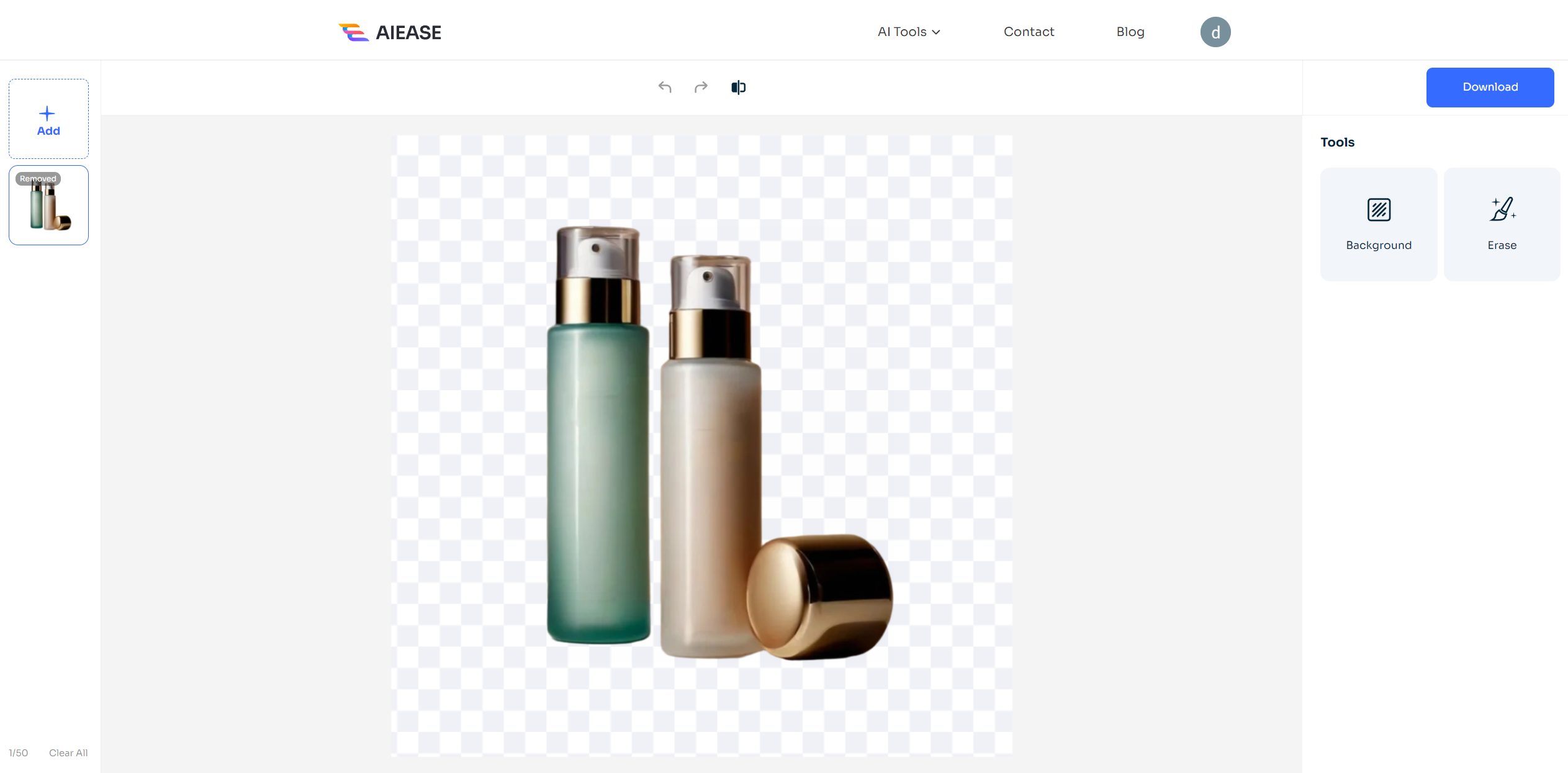 aiease removes background from a ecommerce product photo