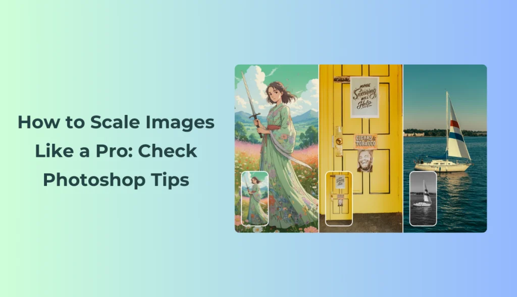 banner of how to scale image in photoshop