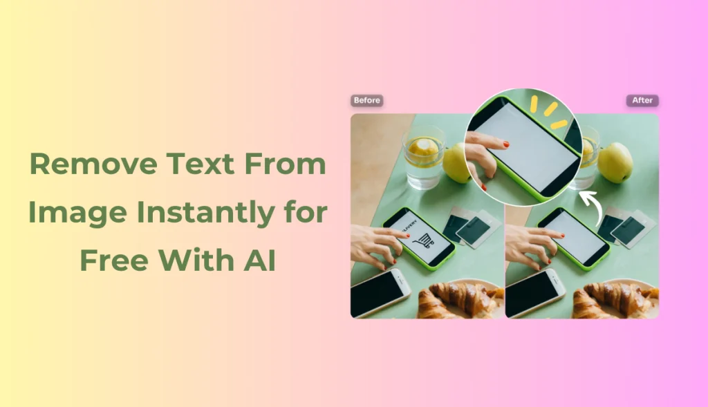 banner of remove text from image free with ai