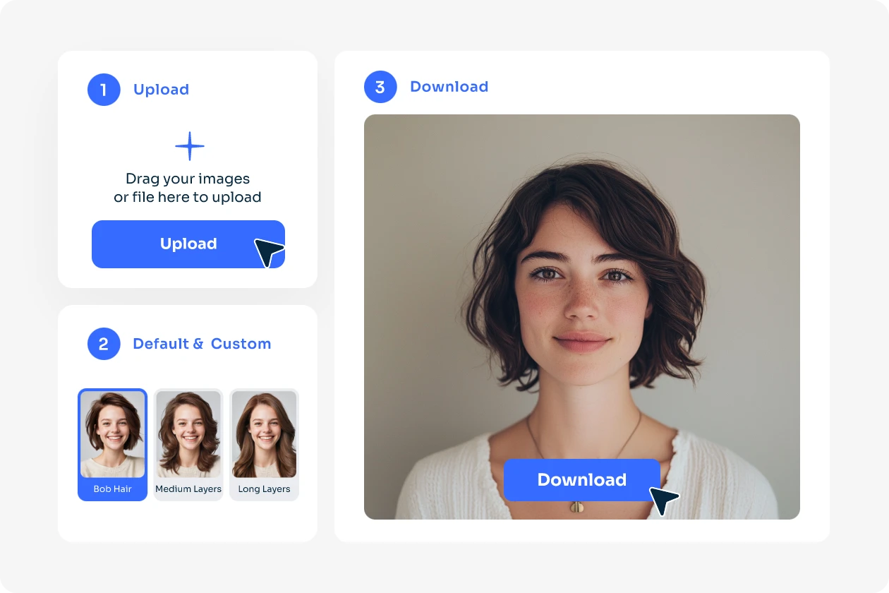 change female haircut into bob style in AI Ease for free