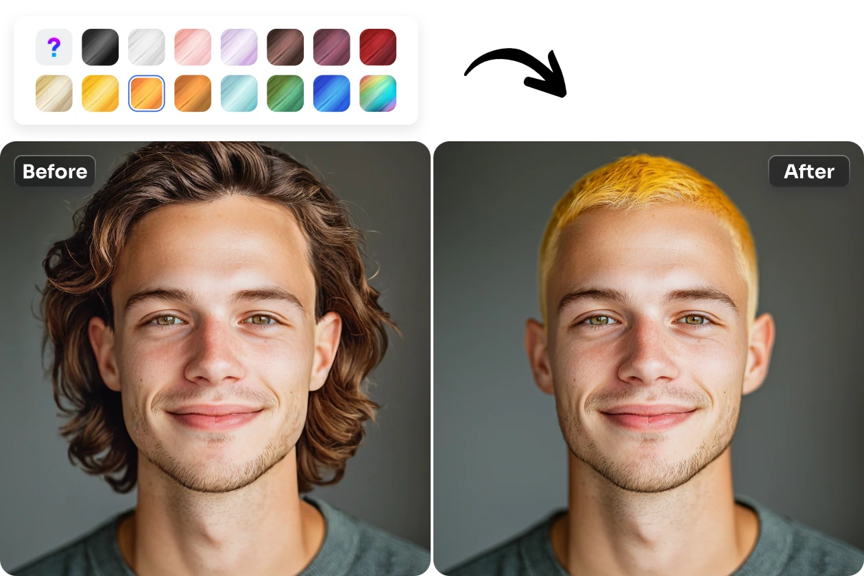 customize hairstyle and color using AI Ease