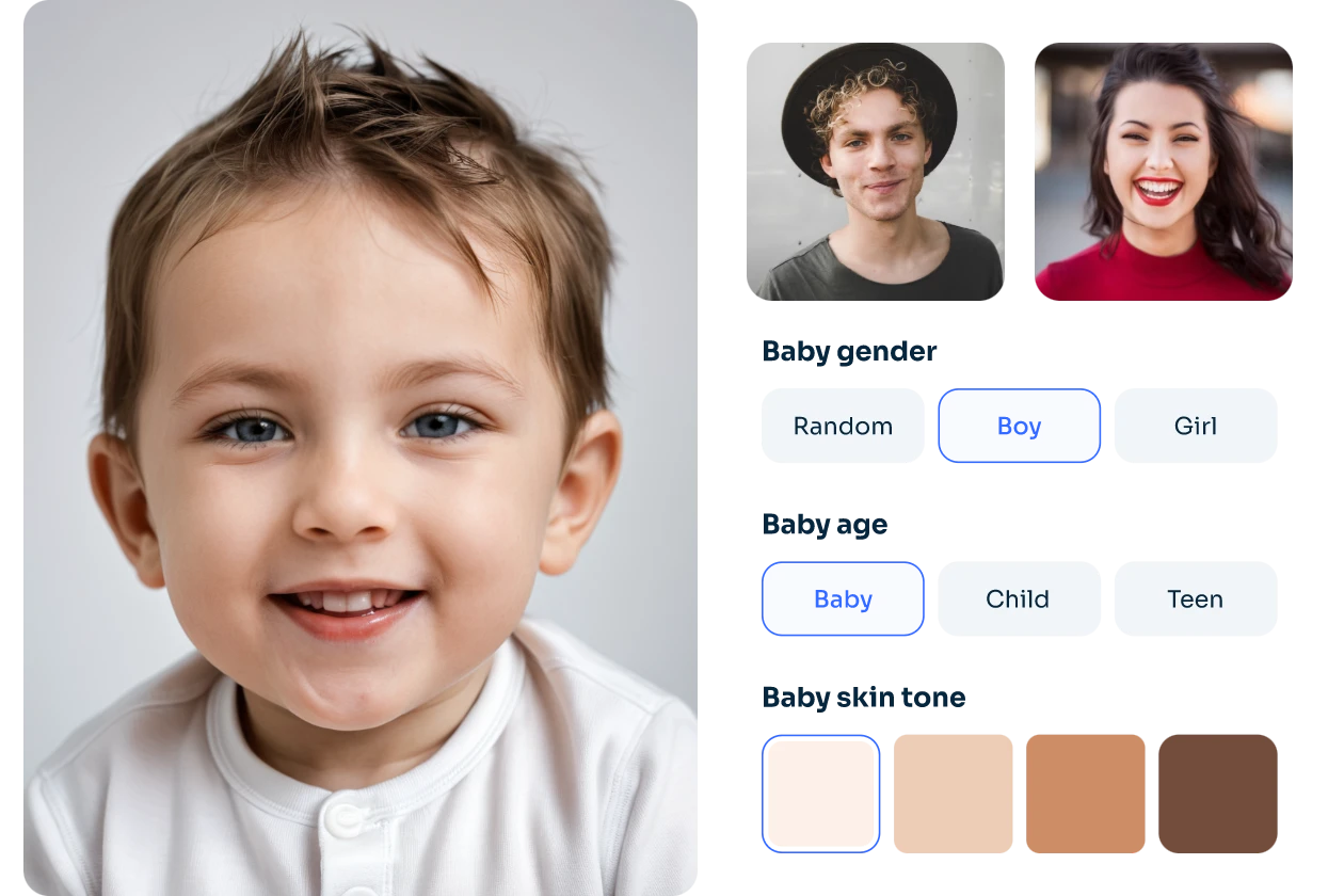 customize the AI generated baby image using AI Ease free ai baby generator