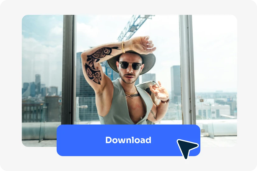 download the man photo with a tattoo on his arm