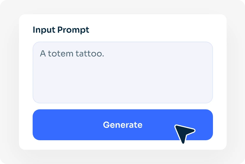 enter a prompt to describe the tattoo style you want to try on