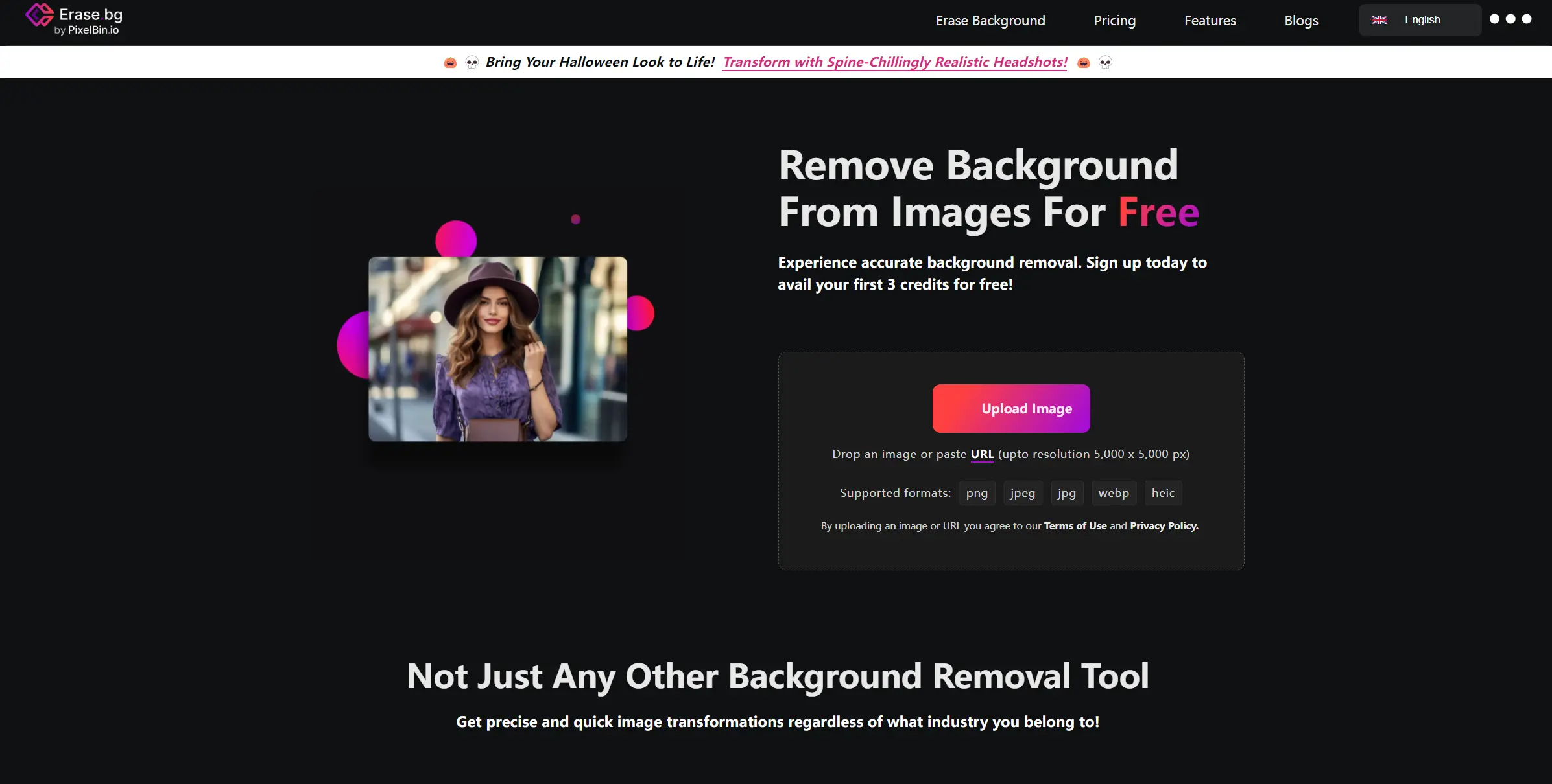 erase bg background remover interface