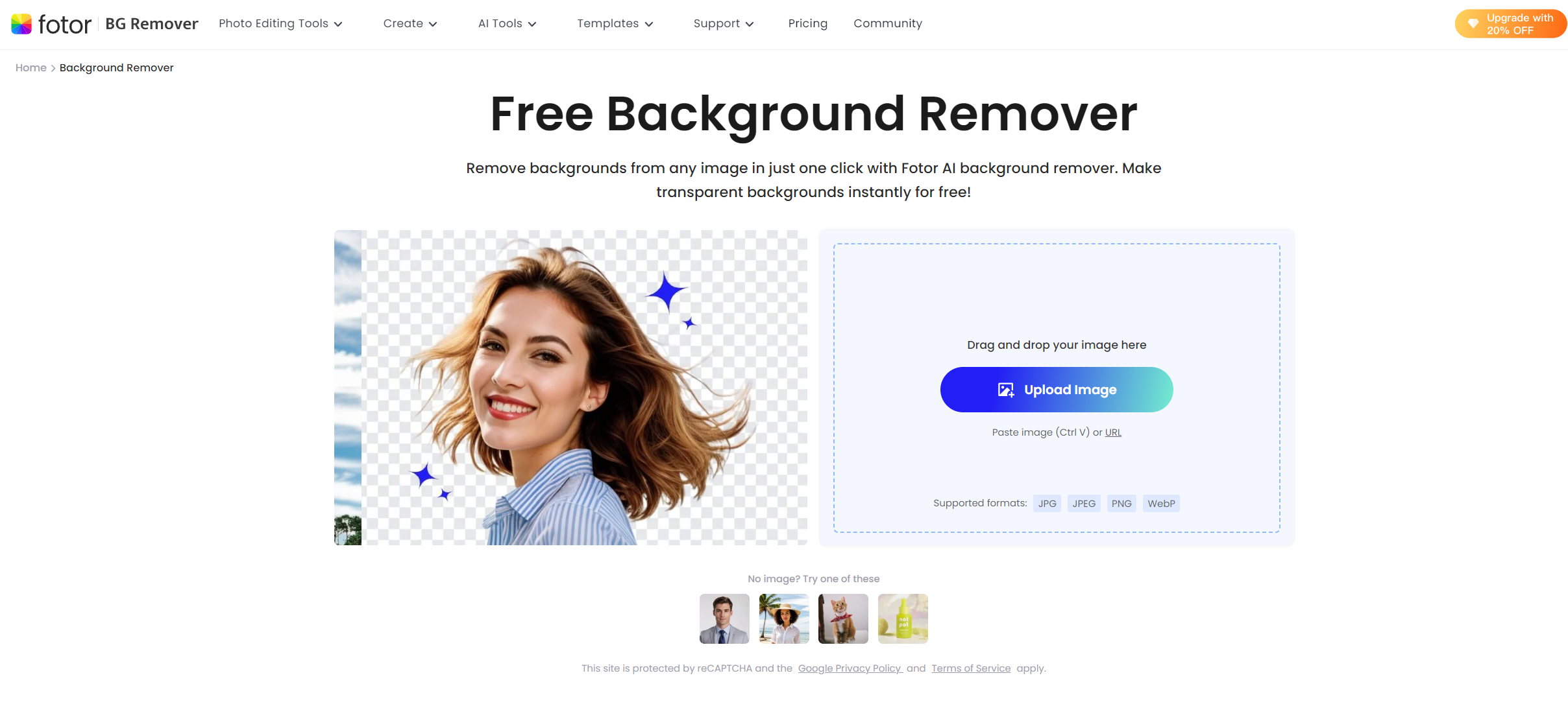 fotor free ai background remover