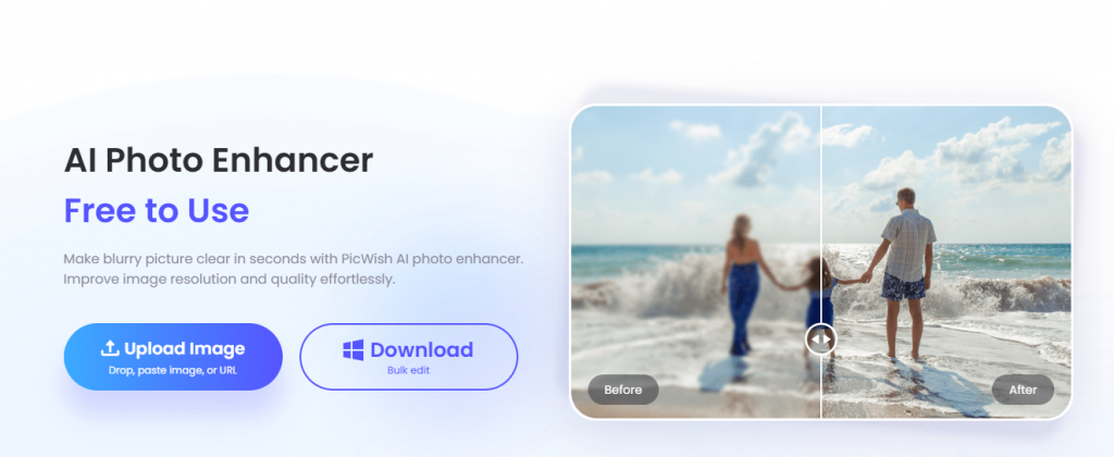 picwish photo enhancer interface