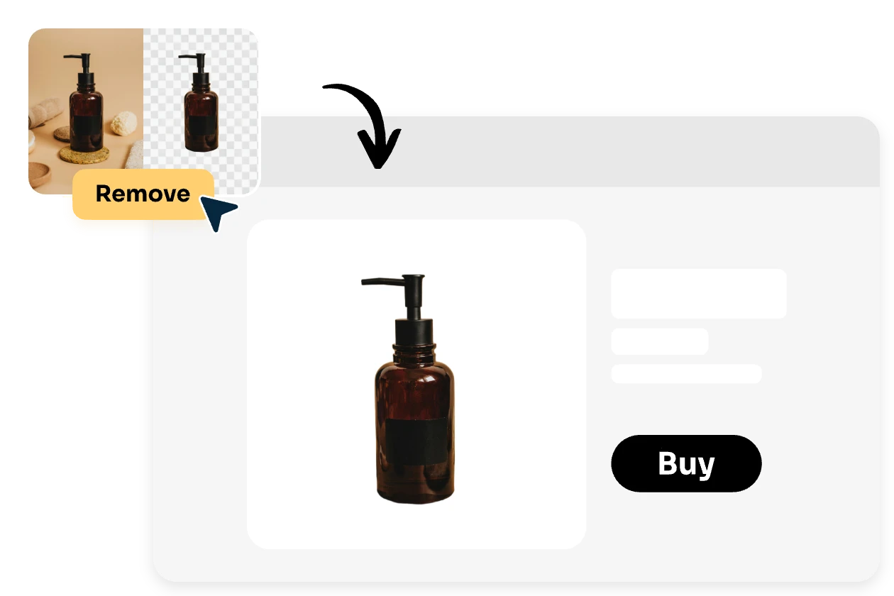 remove background from product photo and display it on ecommerce sites