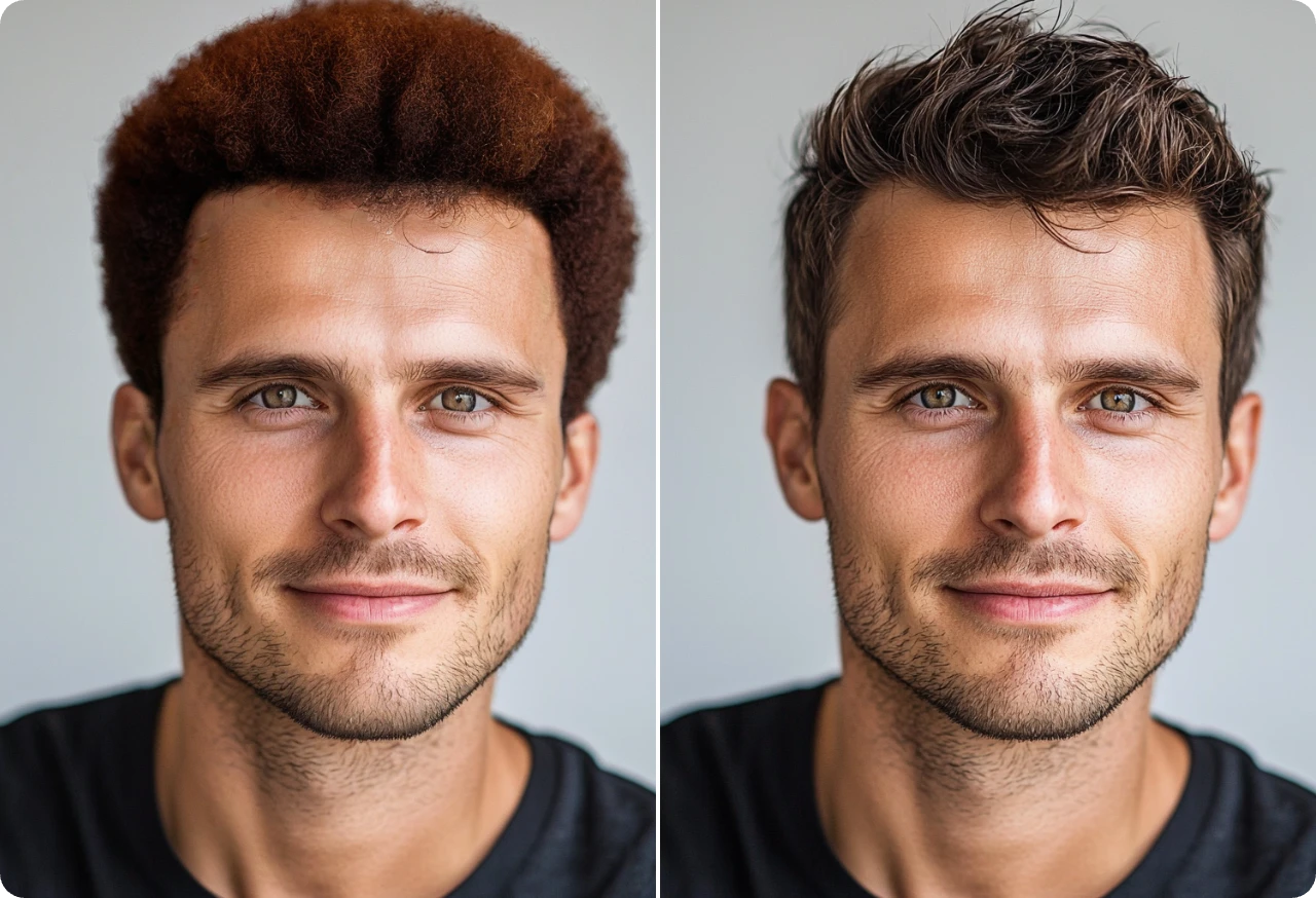 transform a man's hairstyle into crew cut with ai ease crew cut filter