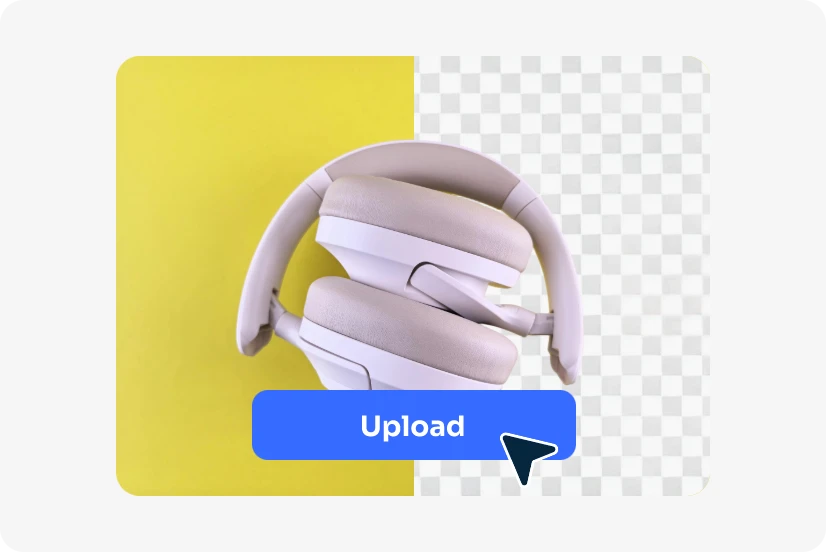 upload and remove background from headphone image