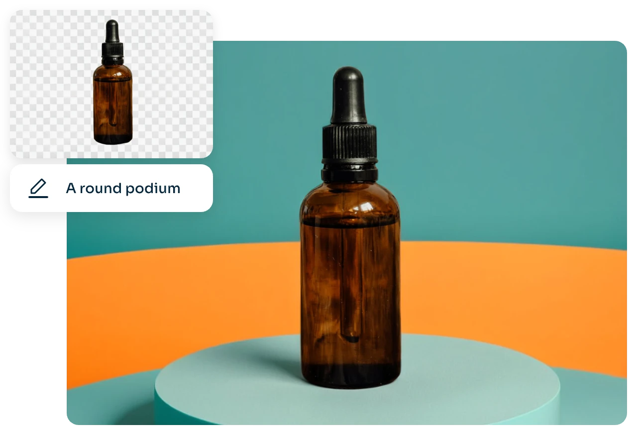 use ai prompt to generate a round podium background for the product photo