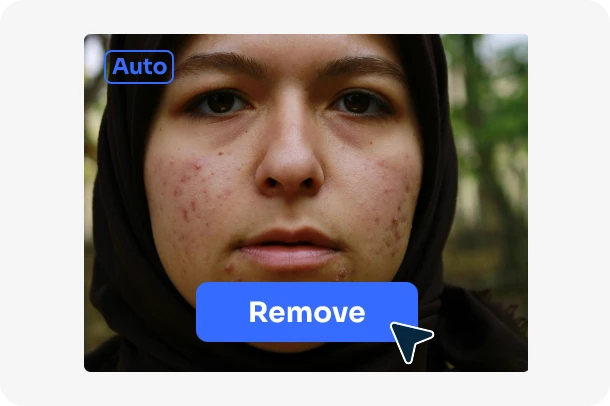 automatically retouch female face using AI Ease