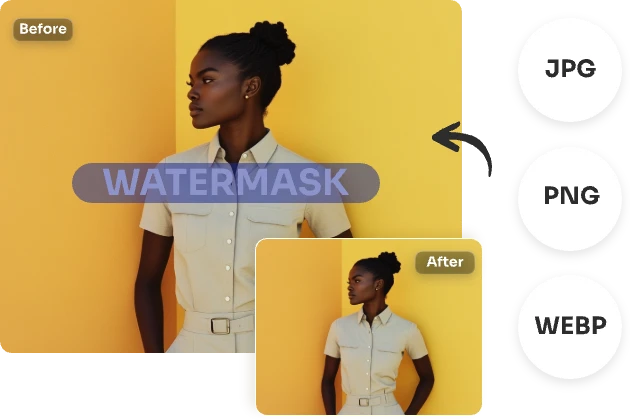 before and after contrast of watermark removal with jpg png and webp icons